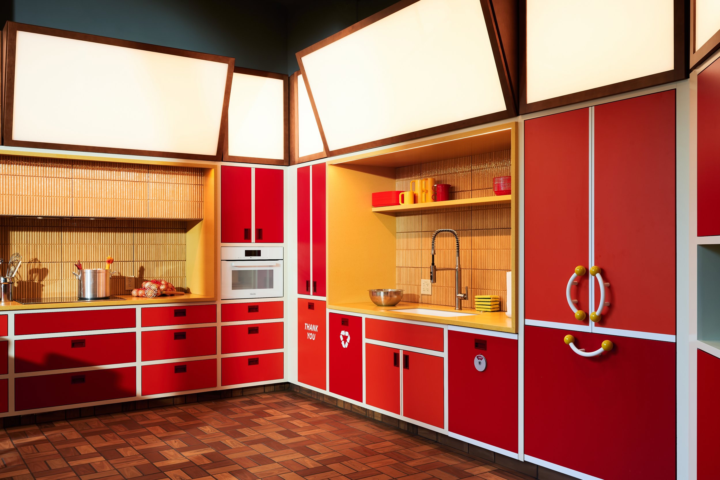 A photo of the kitchen in the Panic office.